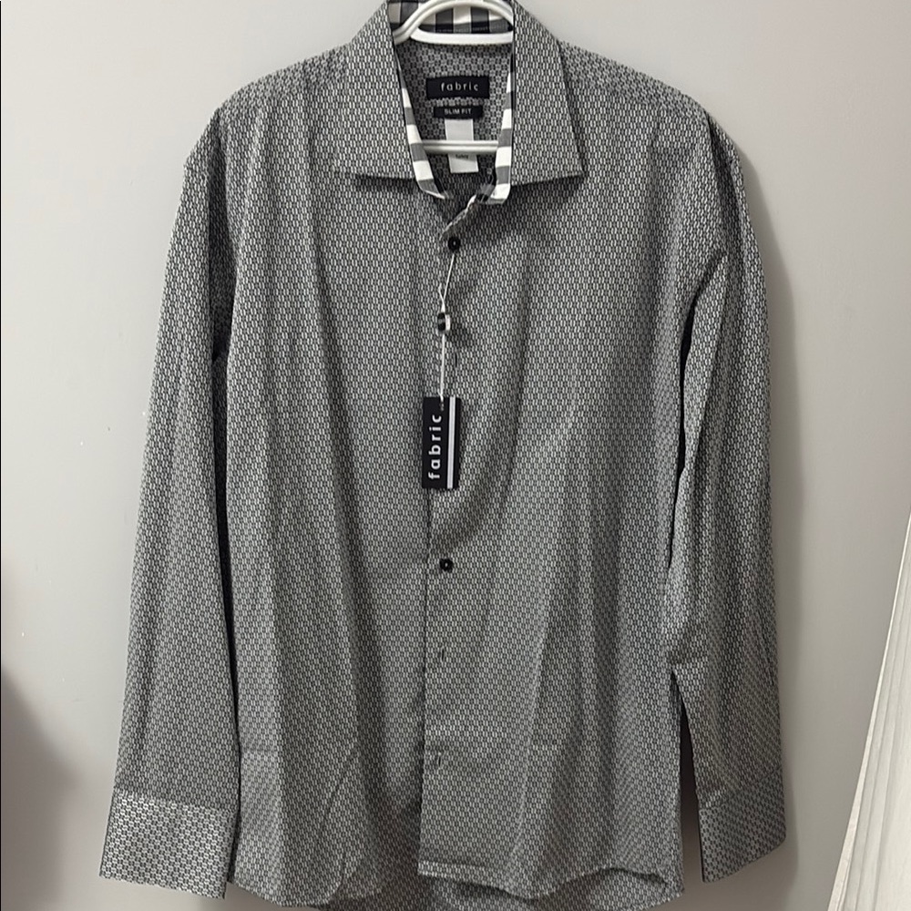 Gray Long-Sleeve Dress Shirt for Business Casual